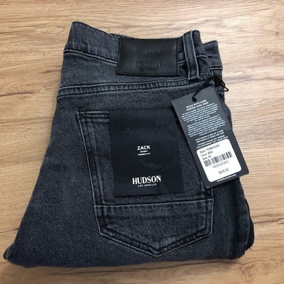NEW $245 Men's Hudson x Dazzle Zack Skinny Black Denim Jeans Size 29